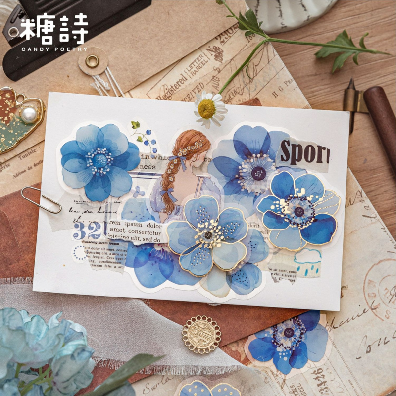 40 arkuszy vintage naklejek z  – Gold Foil Flakes recenzja i cena
